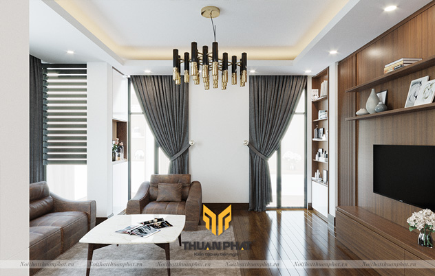 Nội thất phòng khách liền bếp anh Cường - Phương Mai