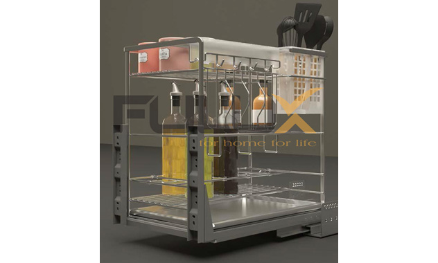 Giá dao thớt - chai lọ Inox 304 nan dẹt mờ Fulux KB-SUS304/30
