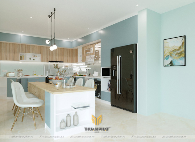 Tủ Bếp Acrylic phong cách Châu Âu hiện đại