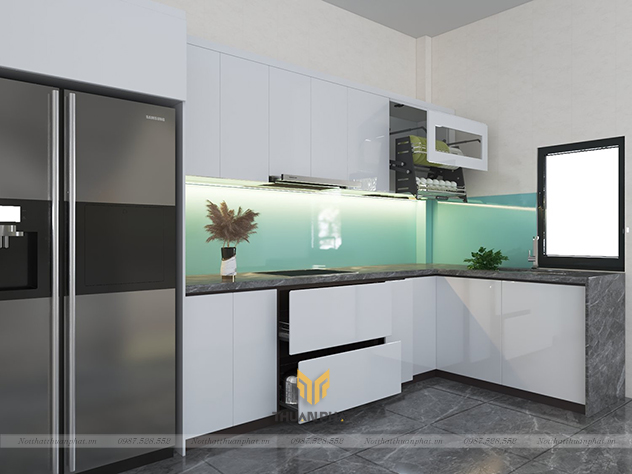 Tủ Bếp Acrylic đơn giản AC223
