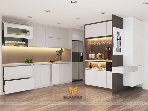 Tủ Bếp Acrylic hình chữ L AC229