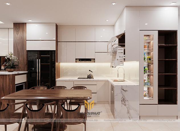 Tủ bếp inox cánh Acrylic siêu phẩm