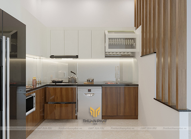 Tủ bếp inox cánh Acrylic AC260