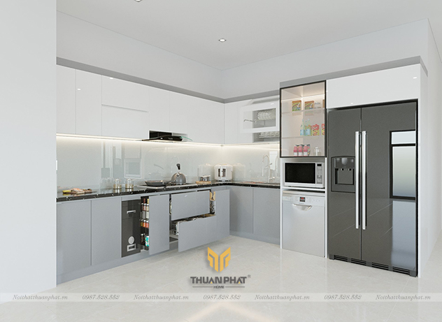 Tủ bếp nhựa Acrylic đơn giản
