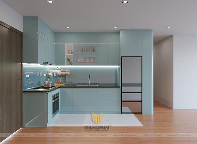 Tủ bếp Acrylic AC306 đơn giản mà đẹp