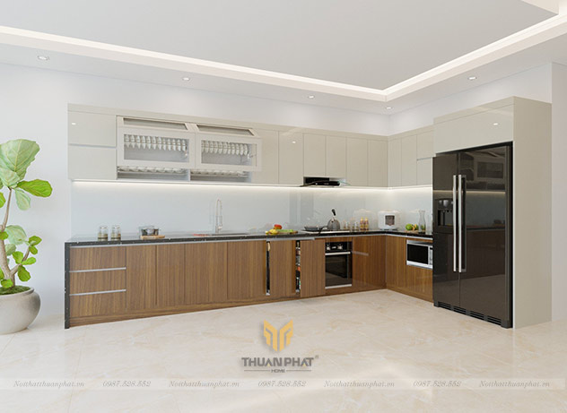 Tủ Bếp Acrylic chữ L AC311