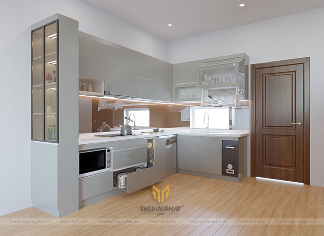 Tủ Bếp Acrylic chữ L - AC314