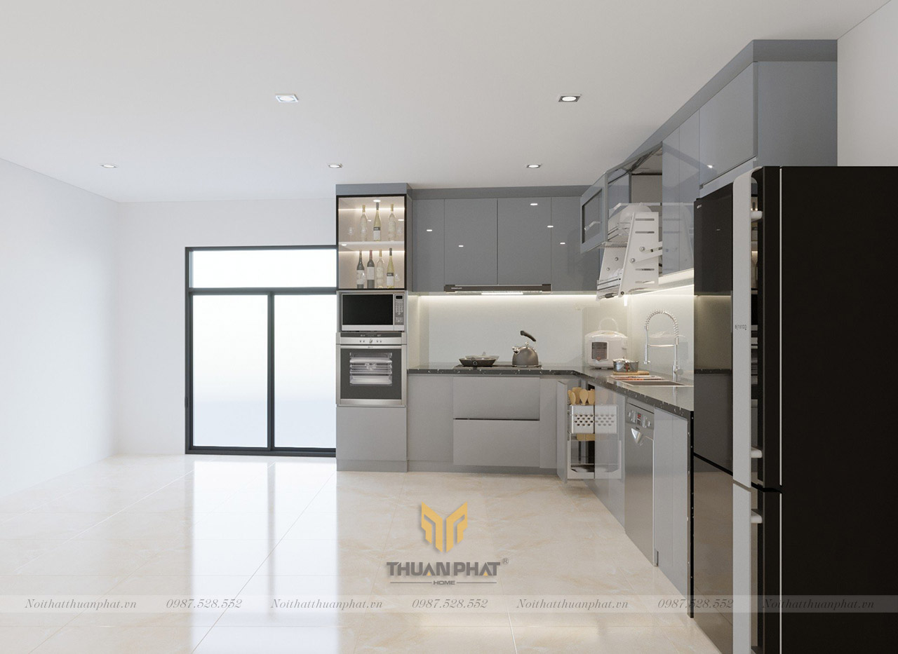 Tủ Bếp Acrylic chữ L - AC319