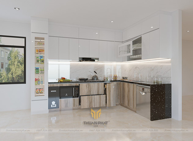 Tủ Bếp Acrylic chữ L - AC320