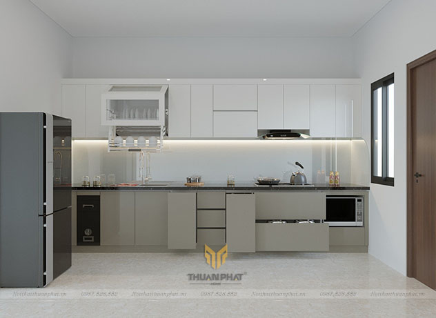 Tủ Bếp Acrylic chữ L AC329