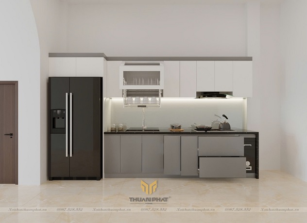 Tủ Bếp Acrylic chữ I nhỏ gọn cho căn bếp có diện tích hạn chế