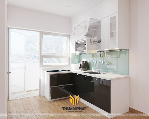 Tủ Bếp Acrylic nhỏ gọn cho căn hộ chung cư