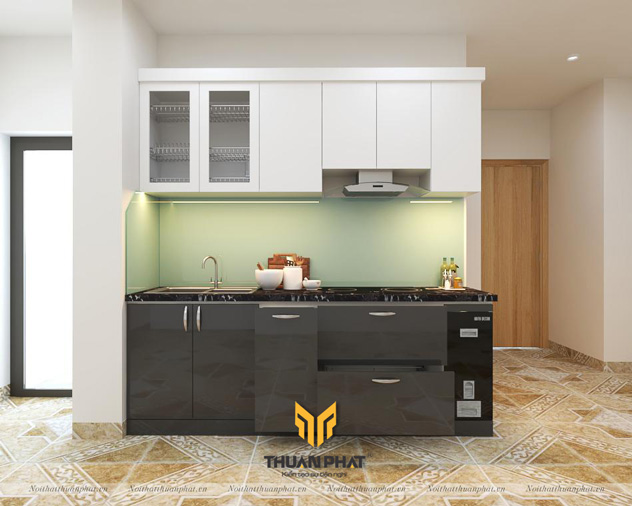 Tủ Bếp Acrylic chữ I nhỏ gọn