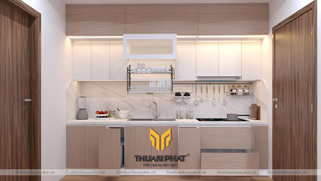 Tủ Bếp nhựa Laminate kết hợp Acrylic