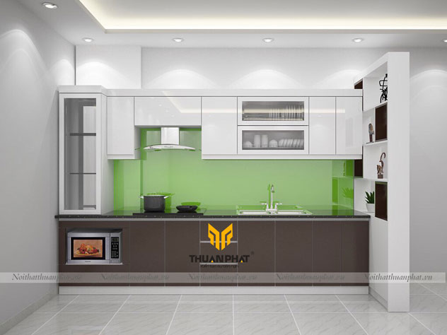 Tủ bếp MDF phun sơn MDF11