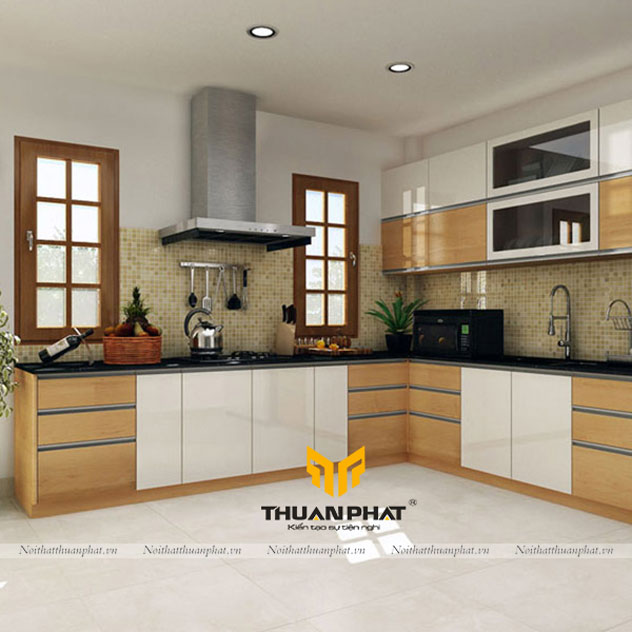 Tủ bếp MDF phun sơn MDF8