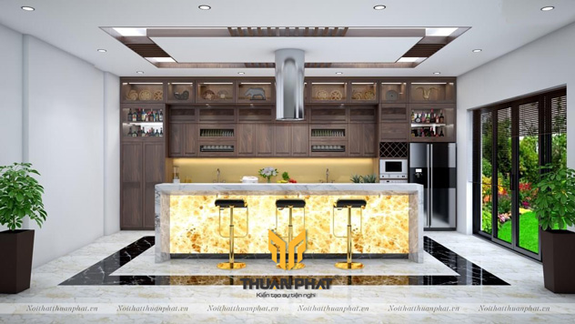 Tủ bếp gỗ Óc Chó OC13