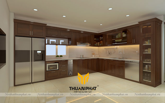 Tủ bếp Gỗ Óc Chó OC03