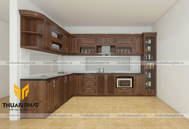 Tủ bếp Gỗ Óc Chó OC04