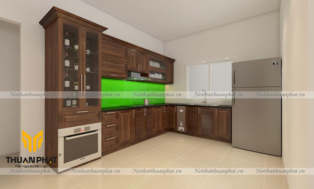 Tủ bếp Gỗ Óc Chó OC05