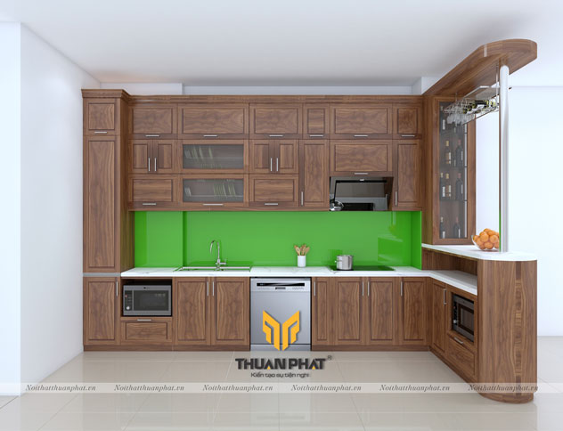 Tủ bếp Gỗ Óc Chó OC08
