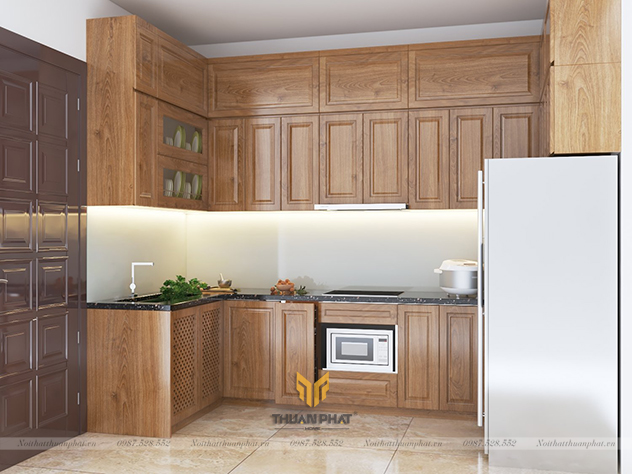 Tủ Bếp Gỗ Sồi Mỹ SM12