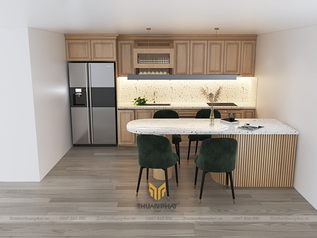 Tủ Bếp Gỗ Sồi Mỹ SM13