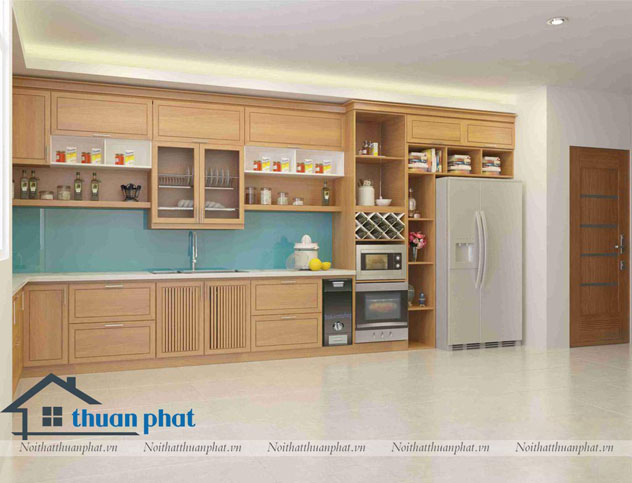 Tủ Bếp Gỗ Sồi Mỹ SM03