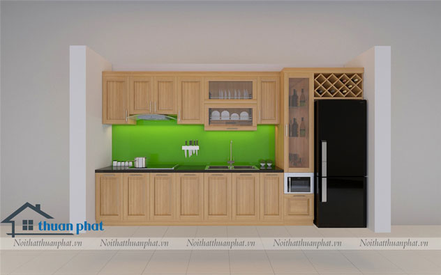 Tủ Bếp Gỗ Sồi Mỹ SM07