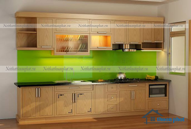 Tủ Bếp Gỗ Sồi Mỹ SM08