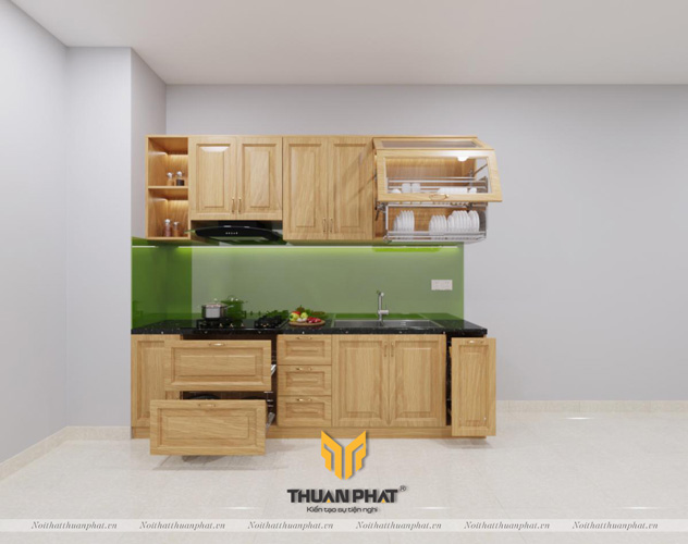 Tủ bếp gỗ Sồi Nga SN19