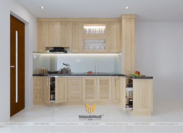 Tủ Bếp Gỗ Sồi Nga SN37