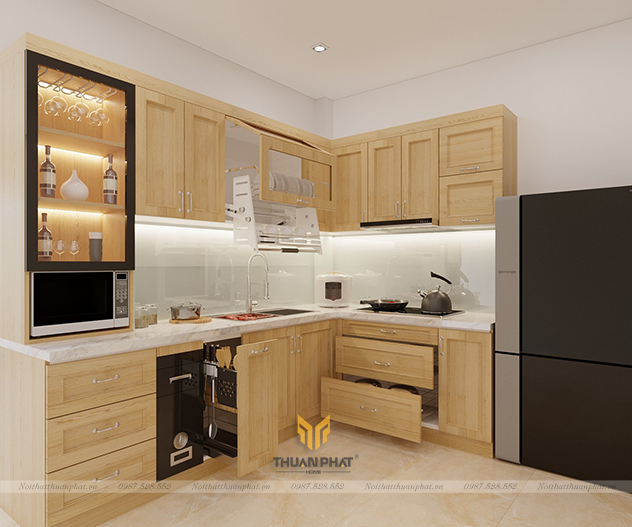 Tủ bếp gỗTủ bếp gỗ Sồi Nga SN42