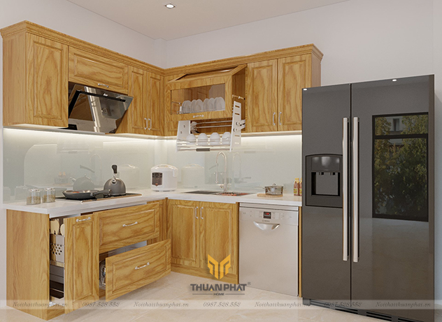 Tủ bếp gỗTủ bếp gỗ Sồi Nga SN45