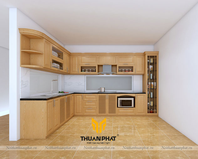 Tủ Bếp Gỗ Sồi Nga SN01