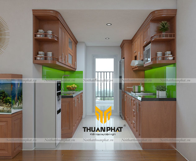 Tủ Bếp Gỗ Xoan Đào HAGL XD01