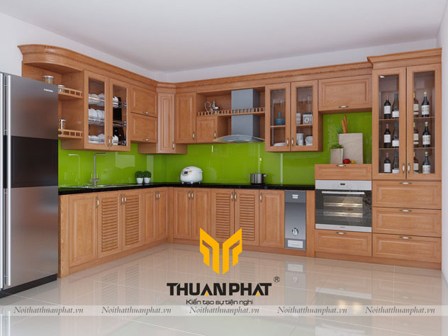 Tủ Bếp Gỗ Xoan Đào HAGL XD04