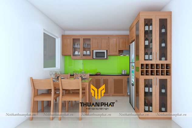 Tủ Bếp Gỗ Xoan Đào HAGL XD09