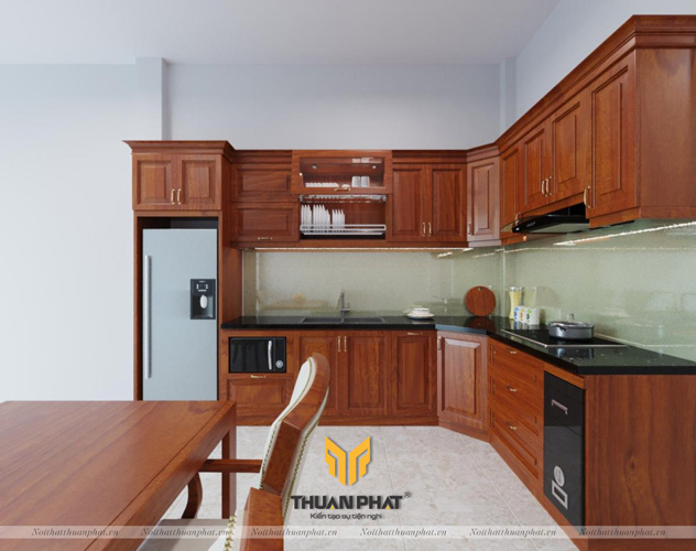 Tủ Bếp Gỗ Xoan Đào HAGL XD10