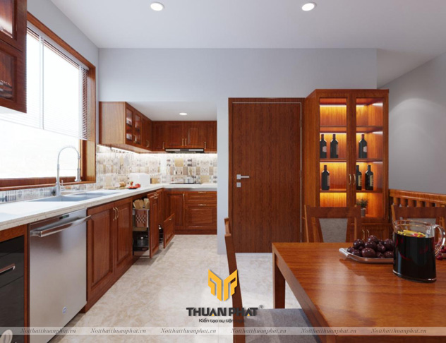 Tủ Bếp Gỗ Xoan Đào HAGL XD12