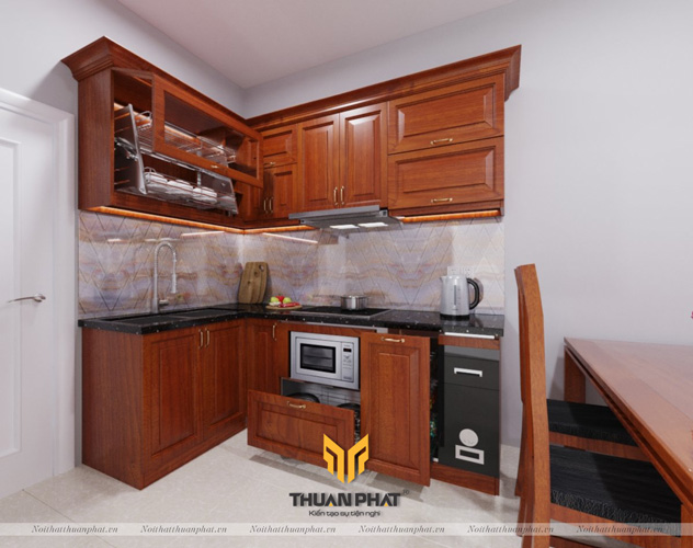 Tủ Bếp Gỗ Xoan Đào XD15