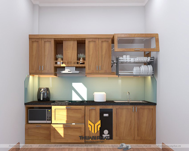 Tủ Bếp Gỗ Xoan Đào HAGL đơn giản mà đẹp