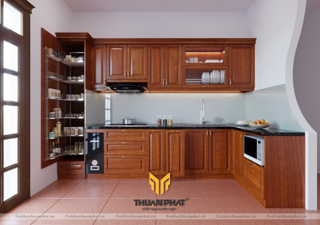 Tủ bếp gỗ Xoan Đào hiện đại