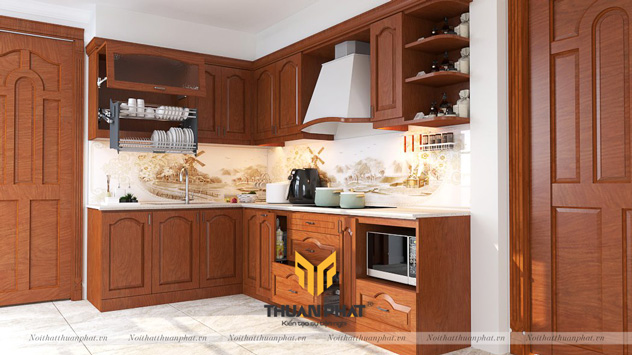 Tủ Bếp Gỗ Xoan Đào HAGL XD19