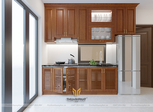 Tủ Bếp Gỗ Xoan Đào Mini