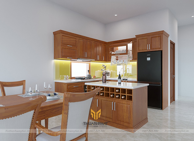 Tủ Bếp Gỗ Xoan Đào HAGL XD26