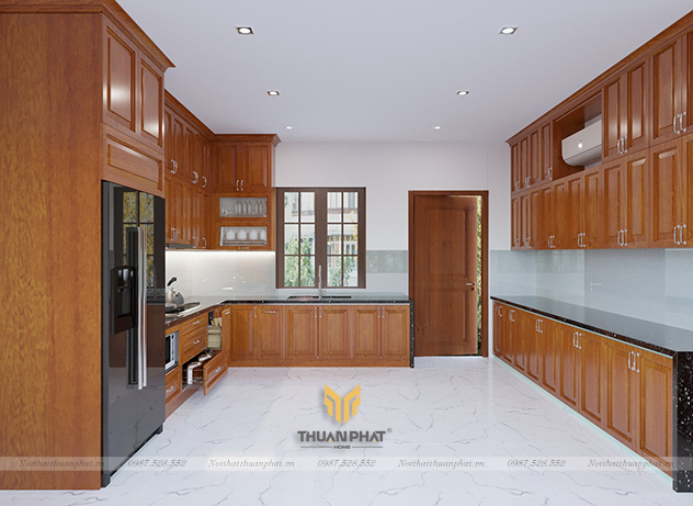 Tủ Bếp Gỗ Xoan Đào HAGL XD28