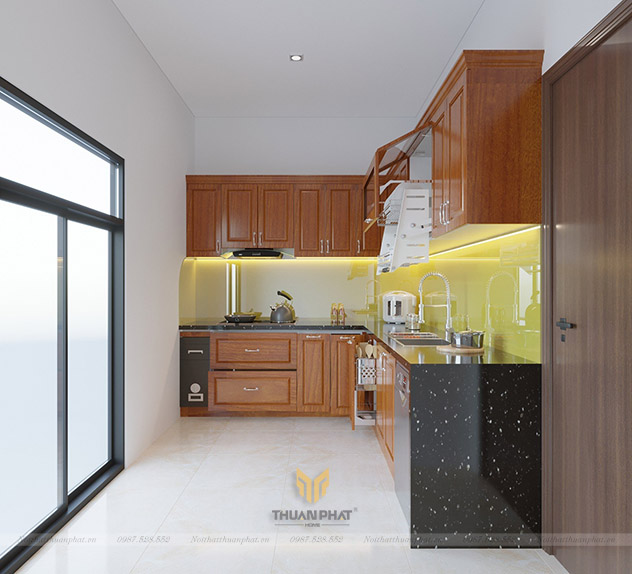 Tủ bếp gỗ Xoan Đào đẹp XD33