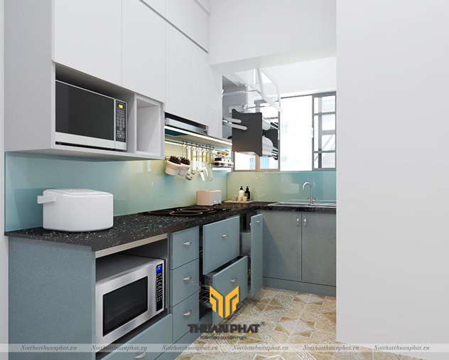 Tủ bếp inox cánh Acrylic ACI31