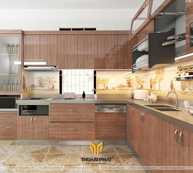 Tủ bếp inox cánh Acrylic ACI32